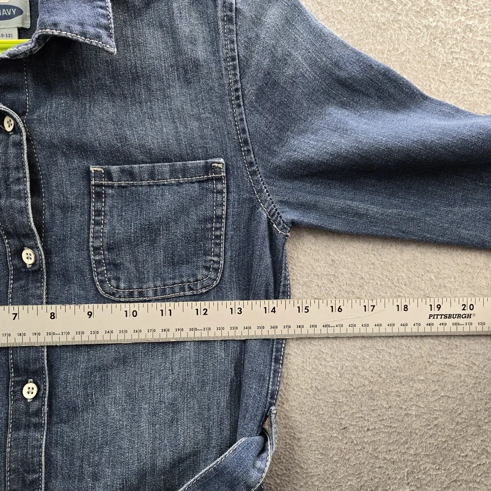 Old Navy Girls Dress L (10-12) Blue Denim Shirt Dress‎ Long Sleeve
